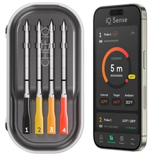 CHEF iQ Sense | Smart Wireless Meat Thermometer | 4 Ultra-Thin Probes | WiFi Unl