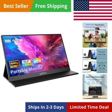 Portable Monitor, 15.6 Inch FHD 1080P HDMI USB C Second External Monitor for ...
