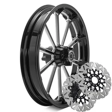 21" 21x3.5 Front Wheel Rim w/ Rotors for Harley Touring Street Glide FLHX 09-23