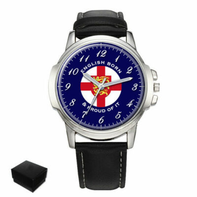 ENGLAND ENGLISH BORN &PROUD OF IT HERREN ARMBANDUHR GEBURTSTAG BESTES GESCHENK