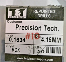 TCT REPOINTED DRILLS RDX 4.15MM 0.1634" DIA 0.472" FLUTE LOT OF 24 