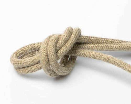 Textilkabel mit Stecker und Schalter Leinen-Kabel 2-adrig Anschlusskabel Jute - Bild 2 von 6