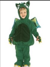 New 18-24 Mths Soft flannel Green Dinosaur Dragon costume Halloween 2 Pcs