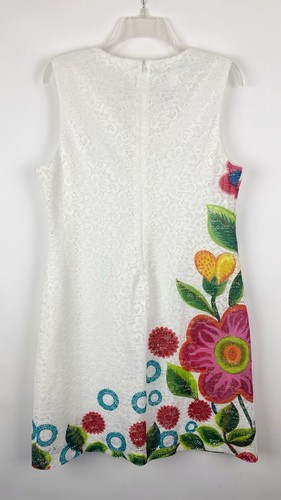 Desigual Lace Floral Overlay Sleeveless Sheath Dress Women Size 12 New - Picture 2 of 6