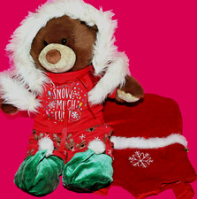 BUILD A BEAR Plush CHRISTMAS SANTA Teddy Bear HOLIDAY  CLOTHS / Papoose Carrier