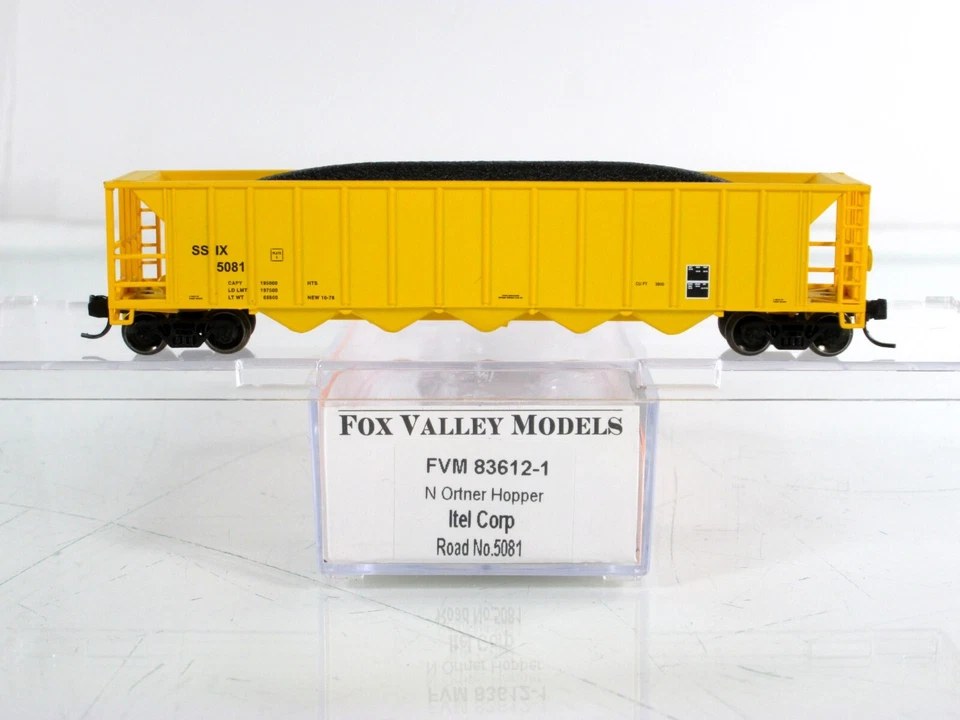 N Scale **ITEL Corp** 5-Bay Ortner Coal Hopper 6-Car Set -- Fox Valley 83612 - Image 2 of 4