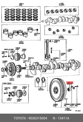 Genuine OE bearing for input shaft front, 9036315004 for TOYOTA 90363-15004