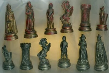 1960s Fontanini Depose Italy Medieval Chess Set Replacement Pieces Plastic Resin