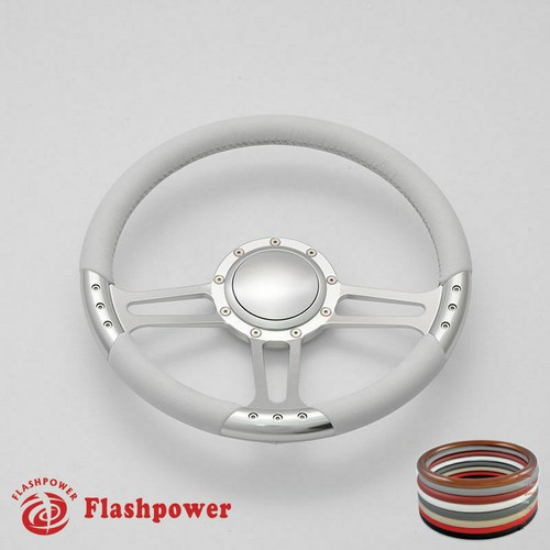 14" Billet Steering Wheels Dark Gray Full Wrap Chrysler New Yorker Imperial GTO - Foto 6 di 12