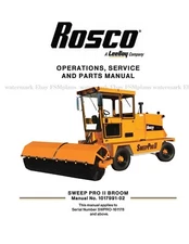 Rosco LeeBoy Sweep Pro Broom Operations Service Parts Repair Manual