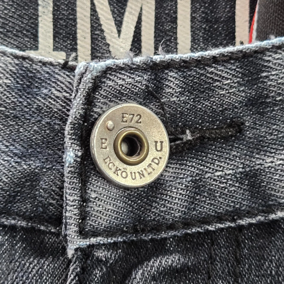 Ecko Unltd 男式牛仔裤 32x34 蓝色深洗直威士忌破损阅读 — 第 3/4 张图片