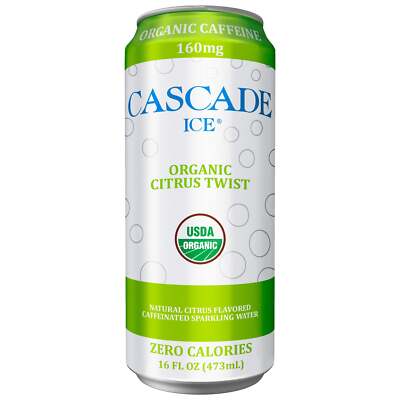 Cascade Ice Caffeinated Organic Citrus Twist 16 oz Can (Pack of 12)
