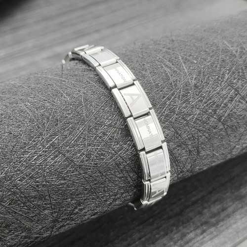 Silver Italian Nomination Engraved Starter Bracelet 9mm 18 Link Classic Bracelet - Picture 5 of 9