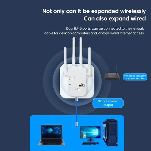 300m Wifi Extender Repeater Wireless Router Long Range Network Signal Booster UK - Picture 2 of 12