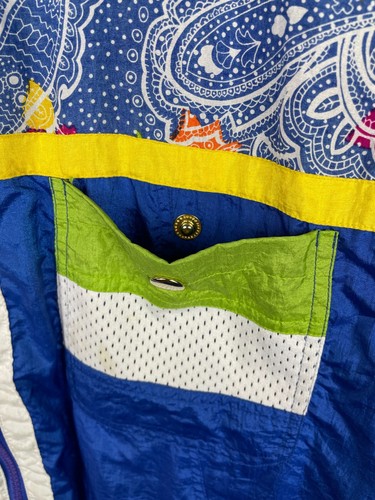 Vintage Active Club Windbreaker Nylon Jacket Large Multicolor Track Jacket 90s - Picture 11 of 12