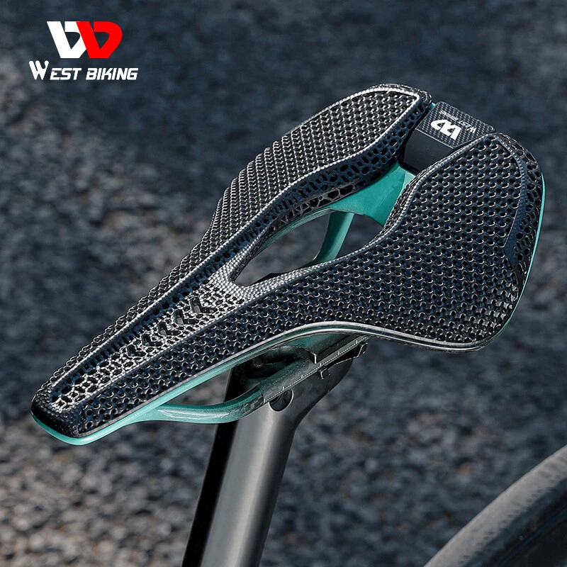 WEST BIKING 3D Printed Carbon Fibre Bicycle Saddle Short Nose Racing Bike Saddle - Image 3 of 4