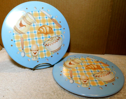 Delta G. D.~(2) Two Cappuccino Melamine Trivet Hot Plates 7 3/4" Vintage - Picture 8 of 22