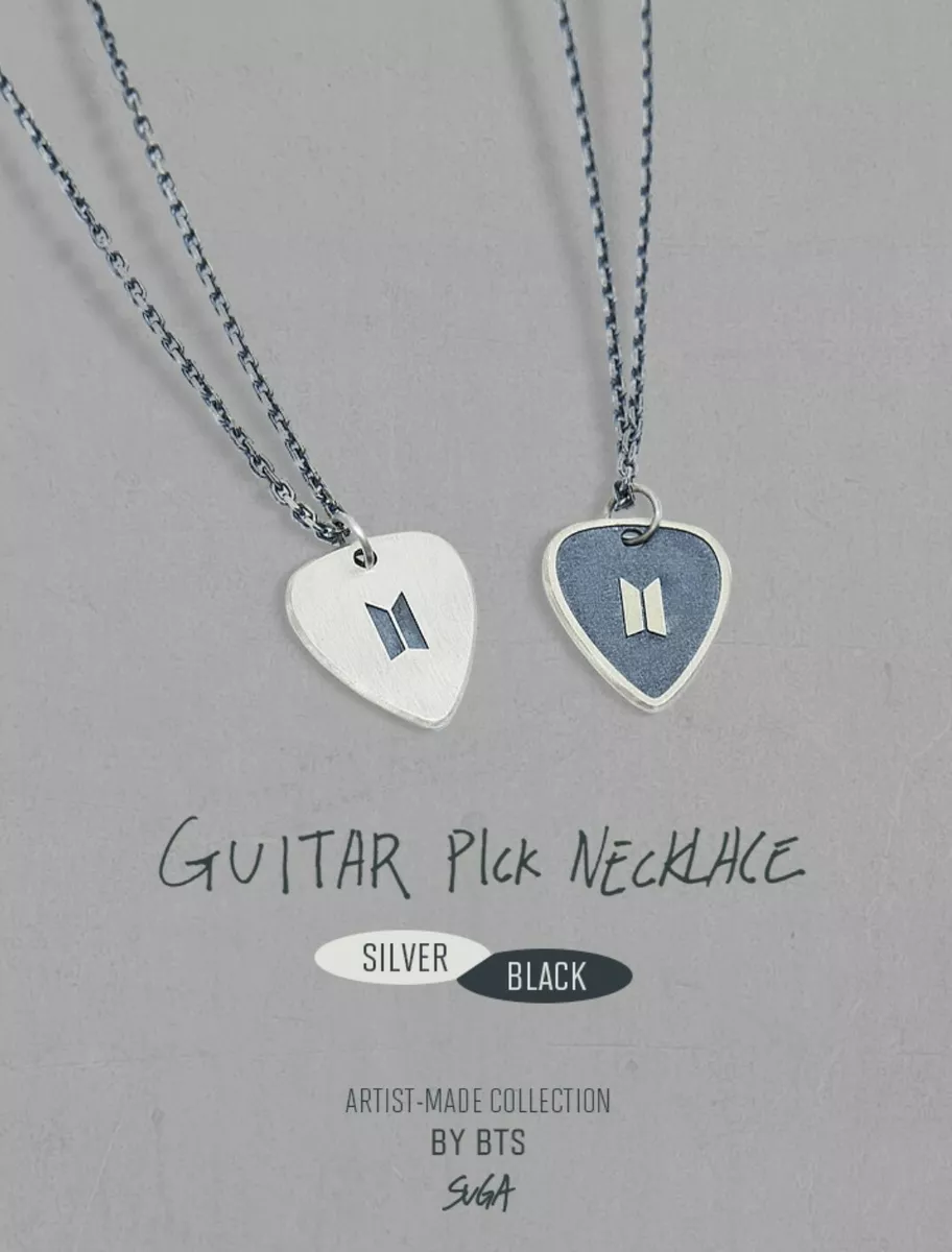 in Hand] BTS SUGA yoongi official guitar pick necklace silver