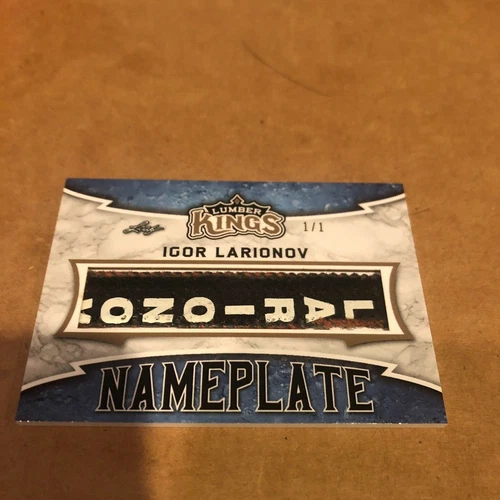 2019/20 LEAF LUMBER KINGS IGOR LARIONOV GAME USED  NAMEPLATE #1/1 RARE