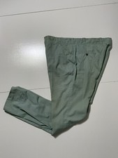 Vintage 70s Sears Perma Prest Green/White Striped Workwear Wide Leg Pants Sz. 38