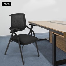 2x Mesh Net Back Support Ergonomic Meeting and Reception Chair Without Casters
