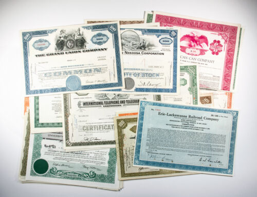 50 diff. old USA paper stocks & bonds certificates nice used and unused - Afbeelding 1 van 1