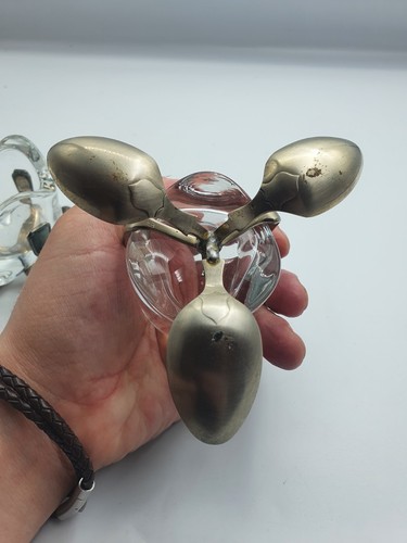 Unusal Vintage Hand Made Silver Pladed Spoons Candle Holder X 2 - Picture 8 of 14