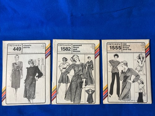 LOT Stretch and Sew Patterns 1970’s 1980’s Vintage Dresses Tops Pants Swimsuits - Picture 7 of 14