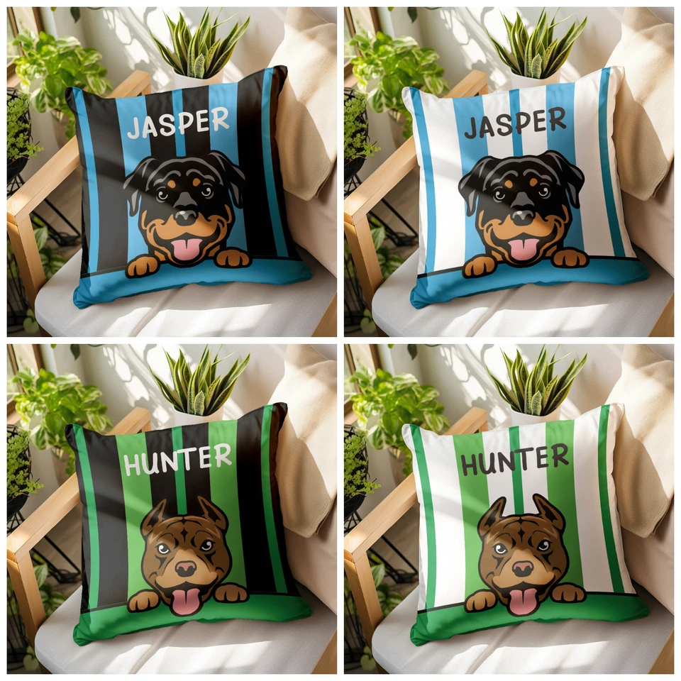Personalised Pet Portrait Cushion Cover - Custom Dog Pillow Case with Name - Image 4 of 4