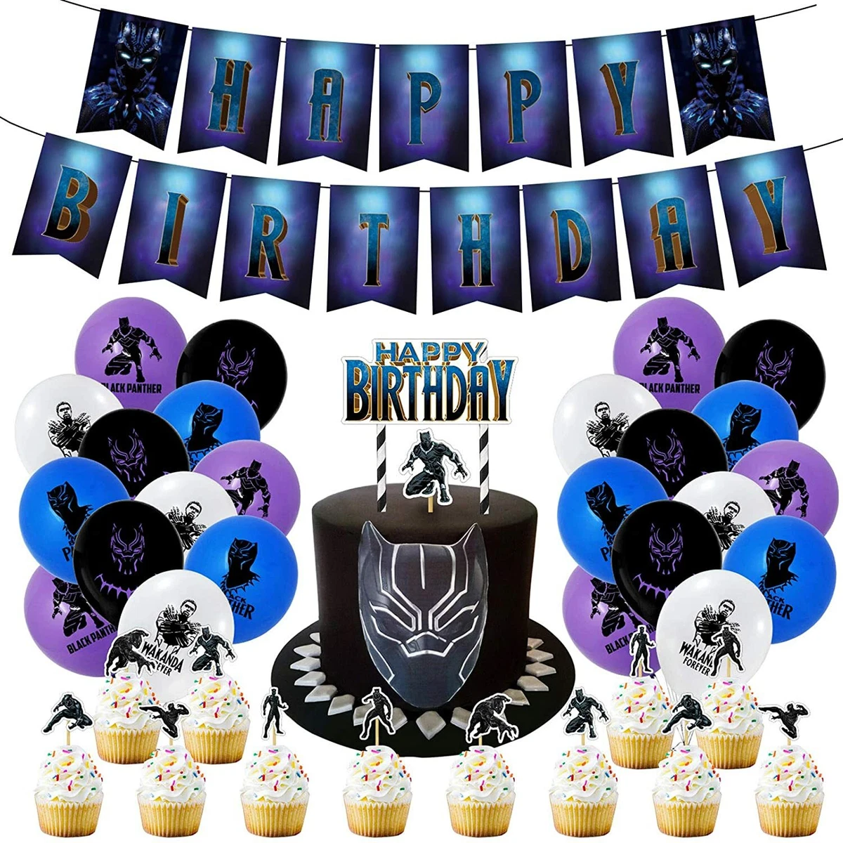 Black Panther Birthday Party Supplies For Home Decoration Kids 52