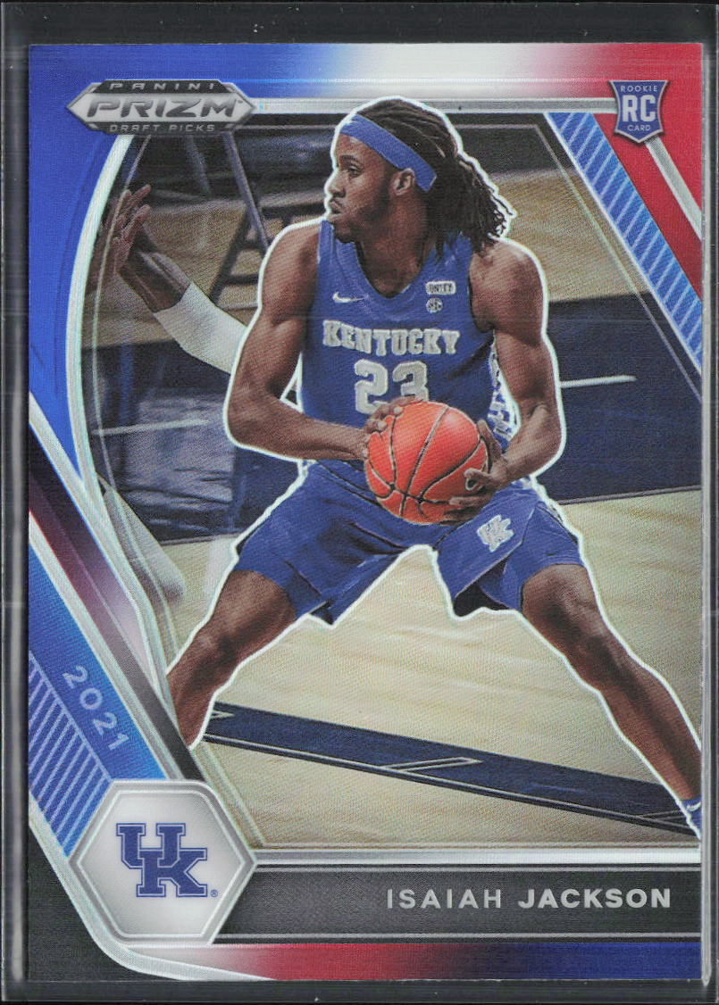 2021 Panini Prizm Draft Picks #16 Isaiah Jackson Red White Blue RC Kentucky
