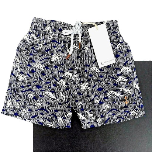 RETROMARINE New York - Boy's Swim Trunks- Adjustable - Sunayama Waves - SPF 50 - Picture 5 of 5