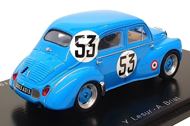 Spark 1/43 Scale S5225 - Renault 4cv 1063 #53 24H Le Mans 1952 - Blue - Image 2 of 4