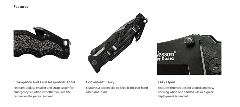 Smith & Wesson Border Guard 10" High Carbon S.S Folding Camping Knife SWBG1S NEW - Image 4 of 4