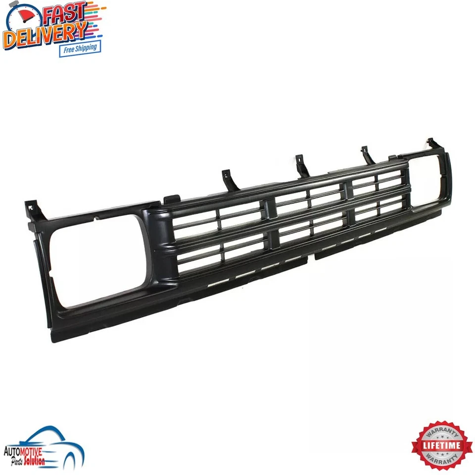 NEW FRONT GRILLE GRILL ASSEMBLY BLACK PLASTIC FOR 1990-1992 NISSAN D21 PICKUP Foto 3 de 4