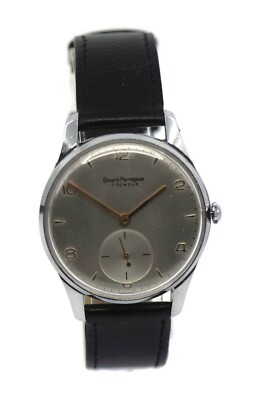 Girard Perregaux Vintage Armbanduhr aus Edelstahl, Silbern Zifferblatt