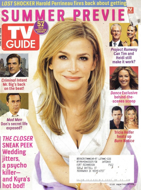 TV GUIDE MAGAZINE 6-9-08 SUMMER PREVIEW, KYRA SEDGWICK, MAD MEN, TRICIA HELFER