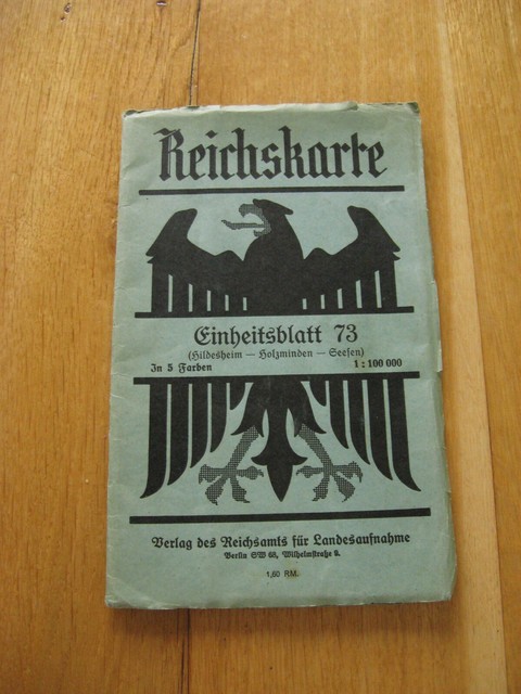 alte Landkarte Reichskarte Nr.73 Hildesheim Holzminden Seesen von 1934 alte Landkarte Reichskarte Nr.73 Hildesheim Holzminden Seesen von 1934