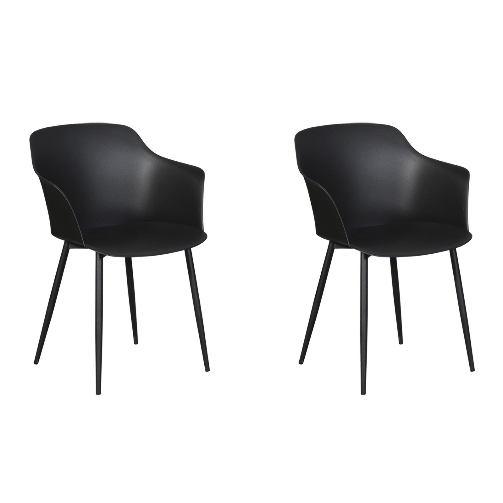 2x Garten Schwarz Stuhle Set Stuhl Kunststoff Balkon