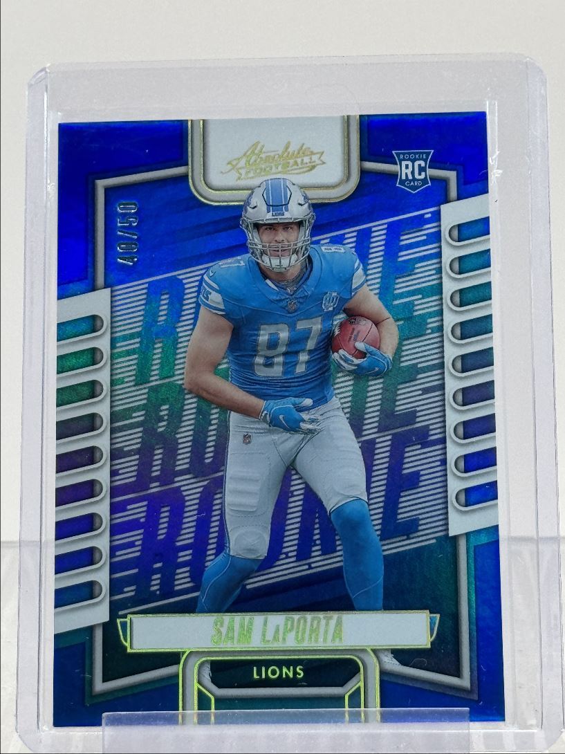 SAM LAPORTA 2023 ABSOLUTE ROOKIE BLUE SPECTRUM LIONS #115 RC /50 Q1934
