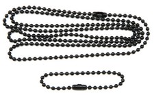 27" & 4.5" Inch Length Black Coated Stainless Steel 2.4 mm Ball Chains Set