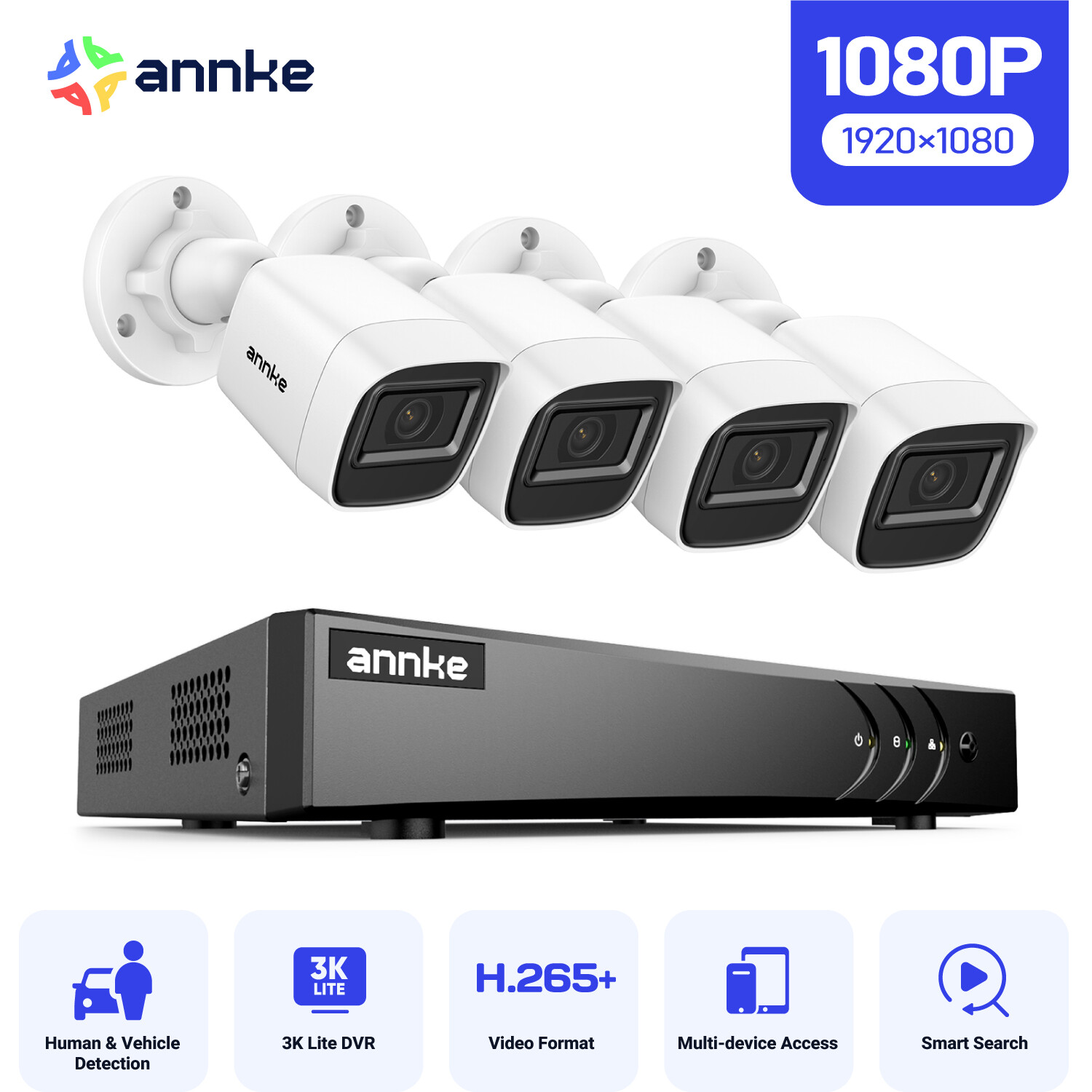 ANNKE 8CH 1080P 3K Lite Security Camera System With 4 Outdoor Bullet Cameras & AI DVR 5 thumbnail image