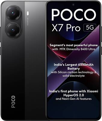 POCO X7 Pro 5G (Black, 256GB 12 GB RAM) 6.67 POCO X7 Pro 5G (Black, 256GB 12 GB RAM) 6.67