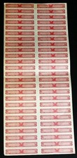 US Revenue Distilled Spirits Series 111 Stamp Uncut Sheet of 50 / 1944-60