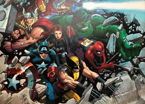 SONS Of MARVEL giclee CANVAS #5/10 Hand Signed STAN LEE JOHN ROMITA JR COA Rare - Picture 5 of 8