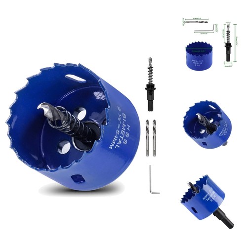 2 1/8 inch 54mm Hole Saw, 1 1/4 inch Cutting Depth HSS Bi-Metal Hole Cutter w...