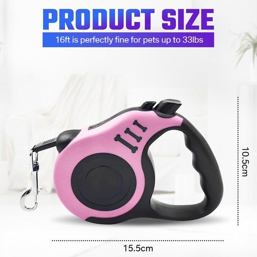 16.5FT Automatic Retractable Dog Leash Pet Collar Automatic Walking Lead Free US - Picture 19 of 31