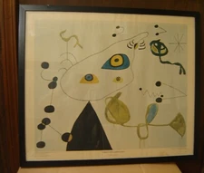 WOMAN and BIRDS. Femme et oiseaux dans la nuit. Joan Miro,1945 Ltd Edition. $275
