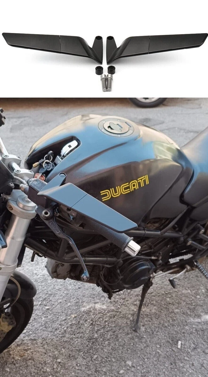 Area1 Set Specchietti Retrovisori Per Moto M8/M10 – Omologati E, Design F1 Carbon, Con Adattatori Per Multistrada E Altri - 2