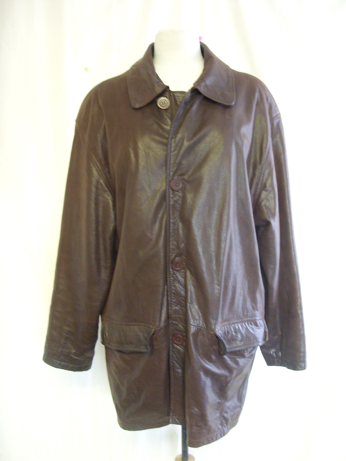 ALTRA Cappotto Uomo Arma petto 46" XL marrone scuro pelle classico u 125